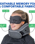 Relaxd Memory Foam Travel Pillow (Dark Grey)