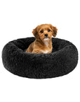 Relaxd Donut Shaped Calming Dog Bed (Black, 60cm)