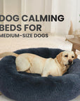 Relaxd Donut Shaped Calming Dog Bed (Dark Grey, 70cm)