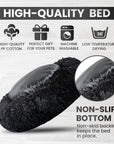 Relaxd Donut Shaped Calming Dog Bed (Black, 60cm)