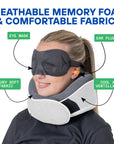 Relaxd Memory Foam Travel Pillow (Light Grey)