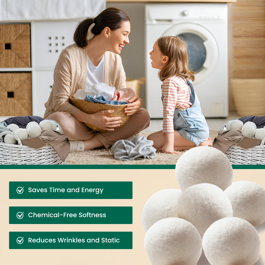 Klean Wool Tumble Dryer Balls - Pack of 6