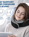 Relaxd Memory Foam Travel Pillow (Black)