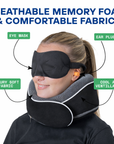 Relaxd Memory Foam Travel Pillow (Black)