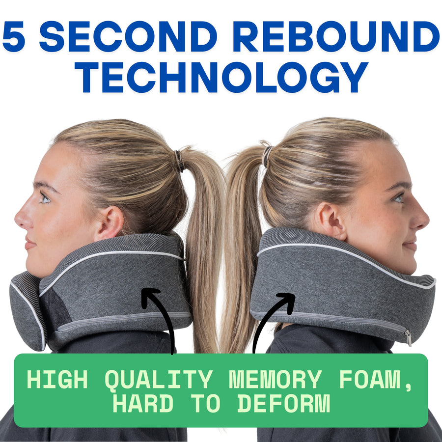Relaxd Memory Foam Travel Pillow (Dark Grey)