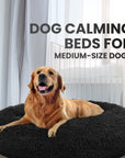 Relaxd Donut Shaped Calming Dog Bed (Black, 70cm)