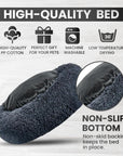 Relaxd Donut Shaped Calming Dog Bed (Dark Grey, 70cm)
