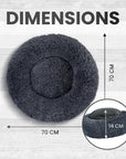 Relaxd Donut Shaped Calming Dog Bed (Dark Grey, 70cm)