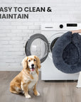 Relaxd Donut Shaped Calming Dog Bed (Dark Grey, 70cm)