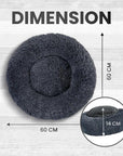 Relaxd Donut Shaped Calming Dog Bed (Dark Grey, 60cm)