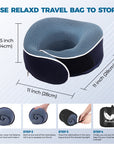 Relaxd Memory Foam Travel Pillow (Navy Blue)