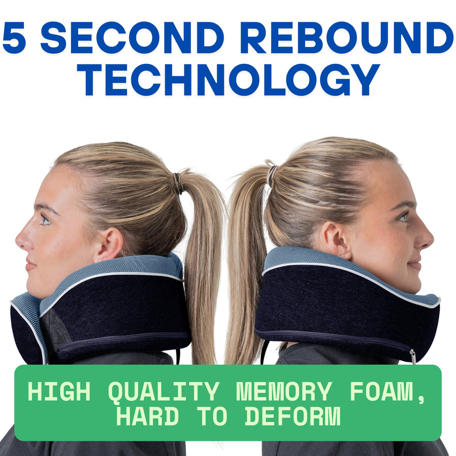 Relaxd Memory Foam Travel Pillow (Navy Blue)